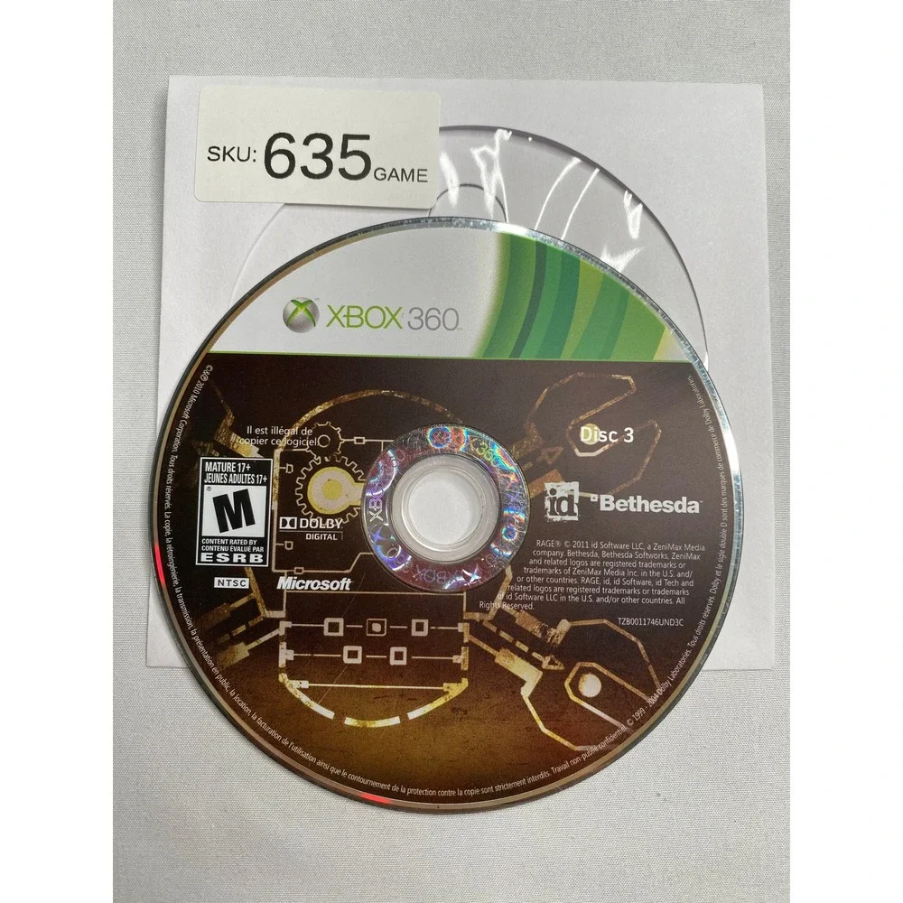 Bethesda id Software NTSC M Disc 3 Replacement